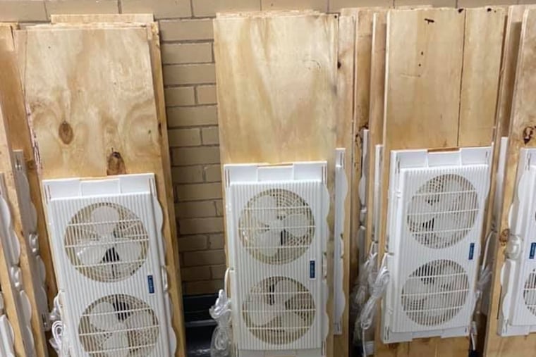 Window fans will be used in some Philadelphia School District rooms that have no mechanical ventilation when schools reopen Feb. 22.