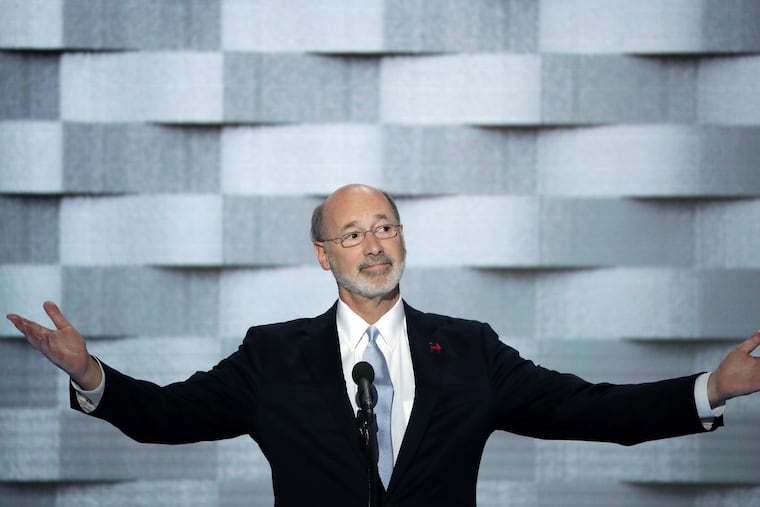 Pennsylvania Gov. Tom Wolf during the Democratic National Convention at the Wells Fargo Center in July 2016.