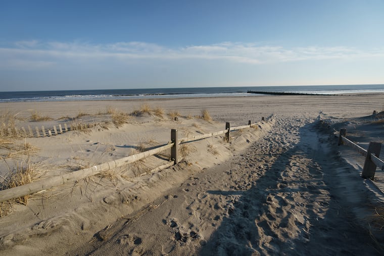 A section of the beach in Margate in February 2022.