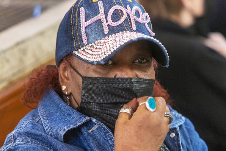 Claudette Kellam of Philadelphia is traveling to North Carolina through 30th Street Station in Philadelphia, on Tuesday morning.